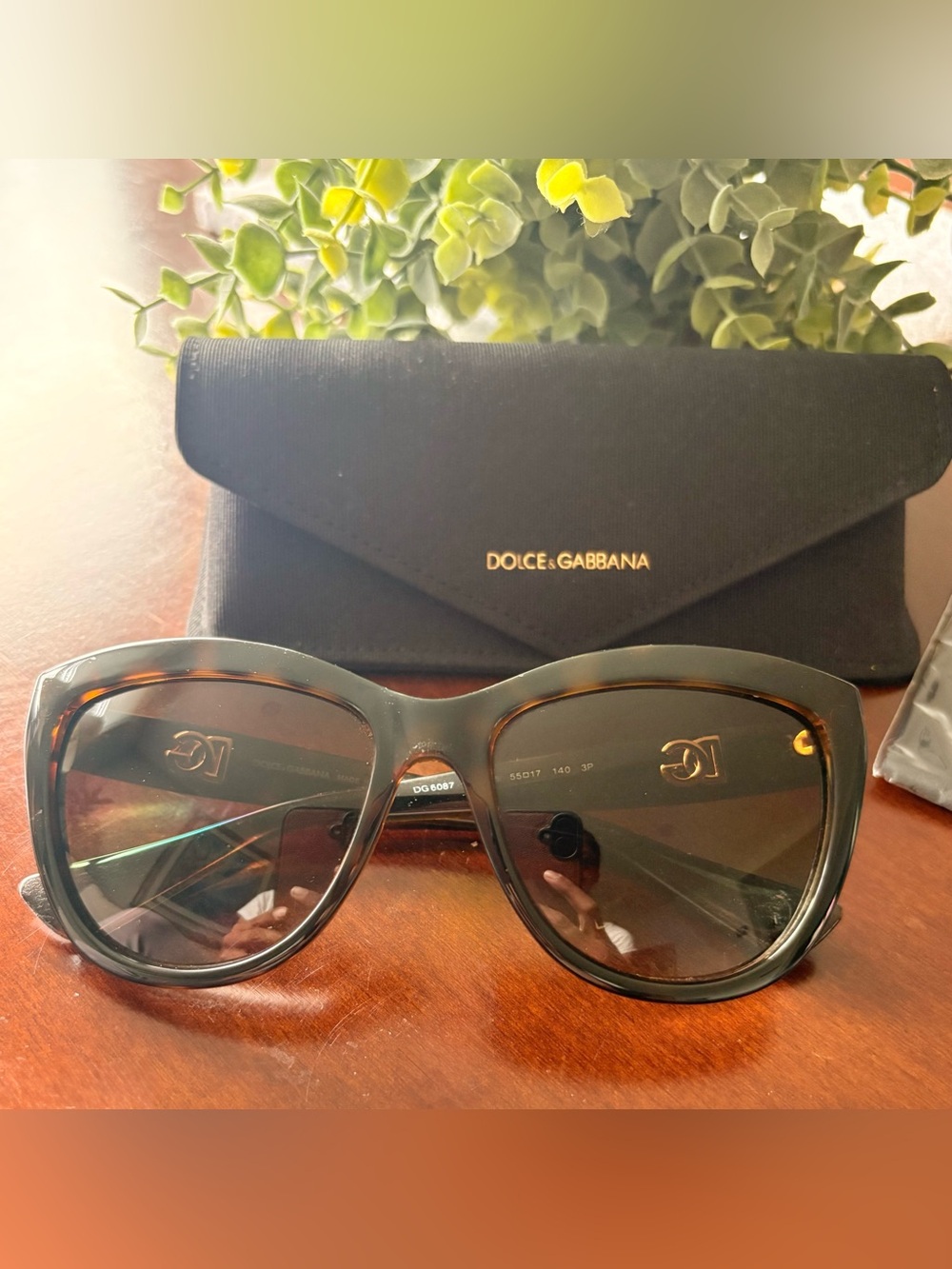 DOLCE & GABBANA - DG 6087 502/T5 Polarized Cat Eye Havana Brown Sunglasses - Picture 7 of 10